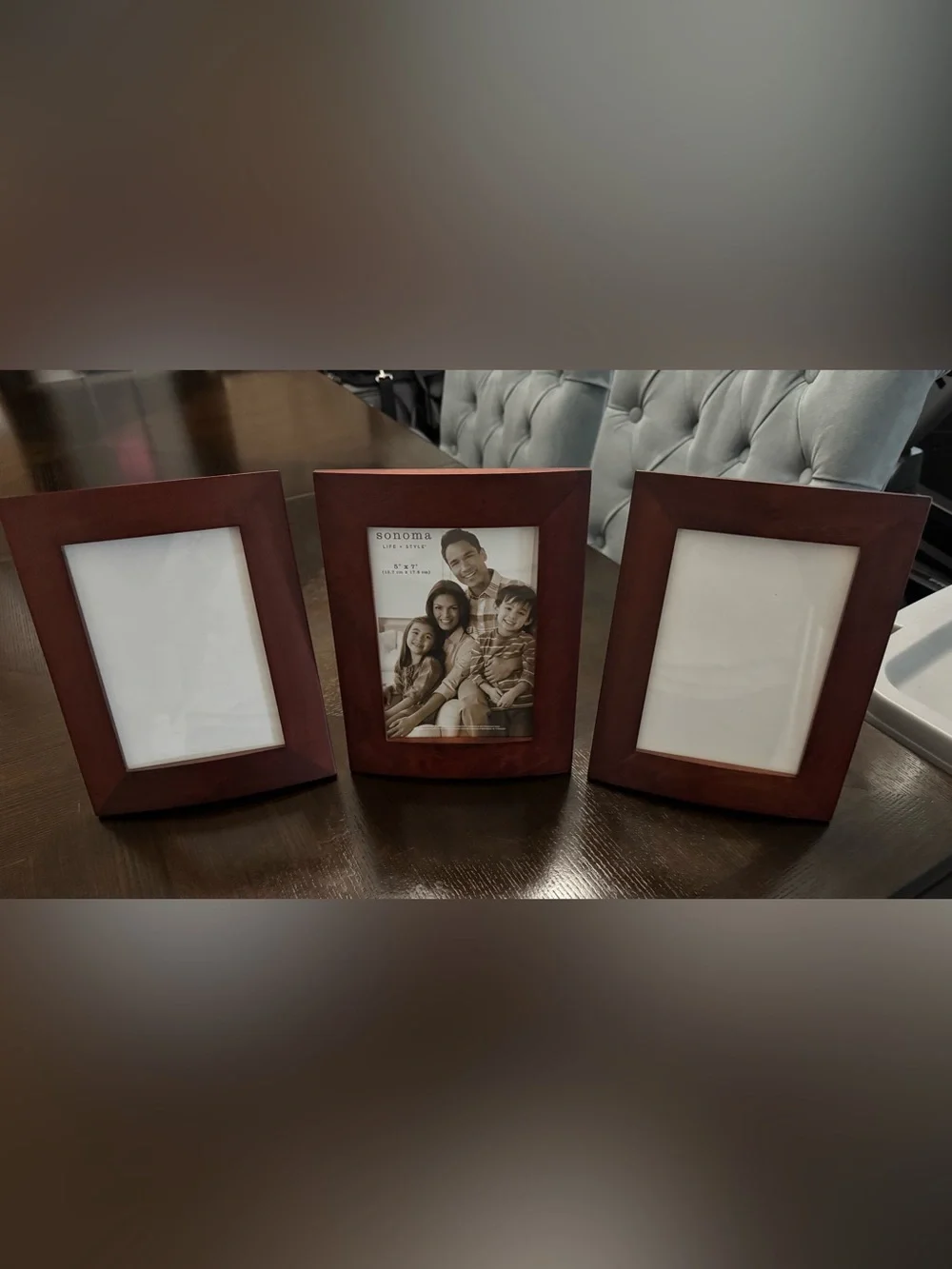 Cherry Wood 5”x7” Picture Frame - Set of 3